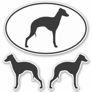 Italian Greyhound Silhouette Profile Sticker Set