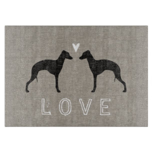 Italian Greyhound Silhouettes Love Cutting Board