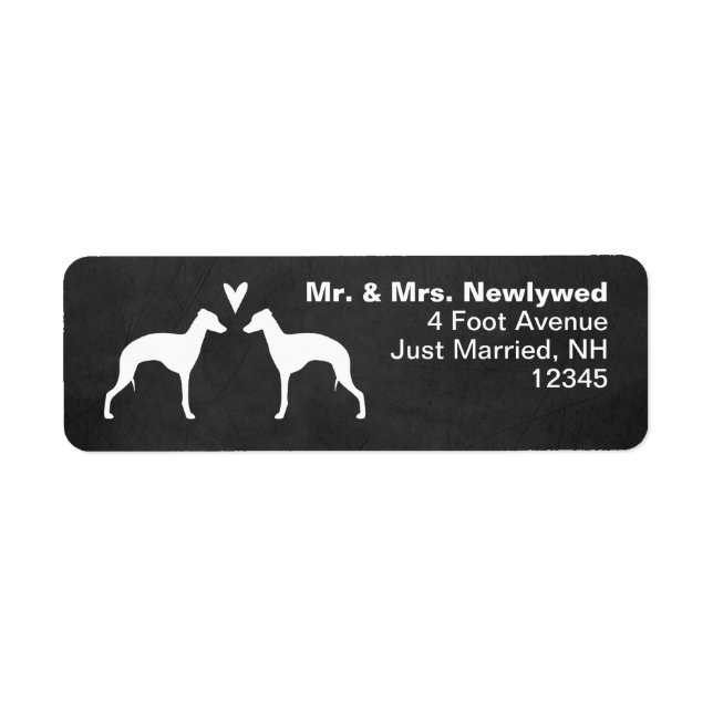 Italian Greyhound Silhouettes Love Return Address (Front)