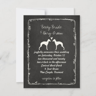 Italian Greyhound Silhouettes Wedding Announcement