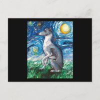 Italian Greyhound Starry Night Whippet Dog Art