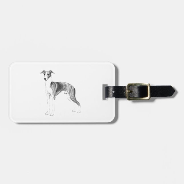 Italian Greyhound Style Luggage Tag (Front Horizontal)