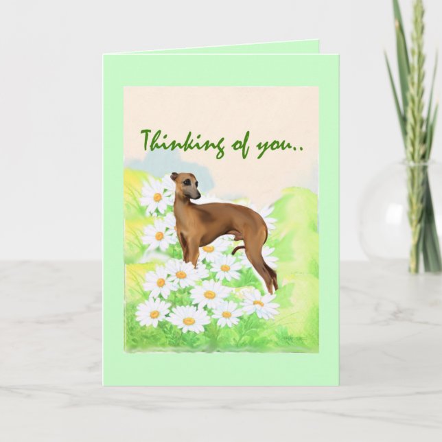 Italian Greyhound: Thinking of You Card (Front)