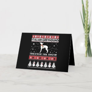 Italian Greyhound Through Snow Cute Christmas Holiday Card