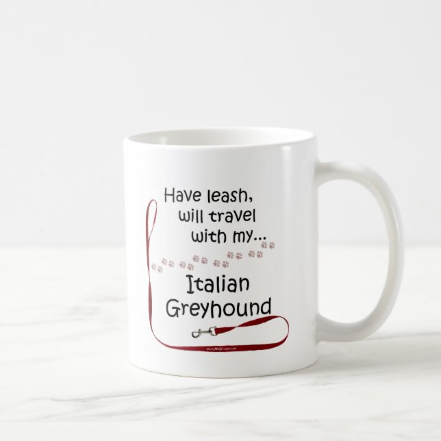 Italian Greyhound Travel Leash Coffee Mug (Right)