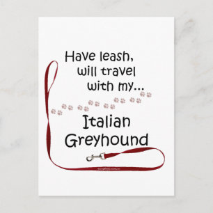 Italian Greyhound Travel Leash Postcard