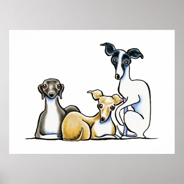 Italian Greyhound Trio Poster (Front)
