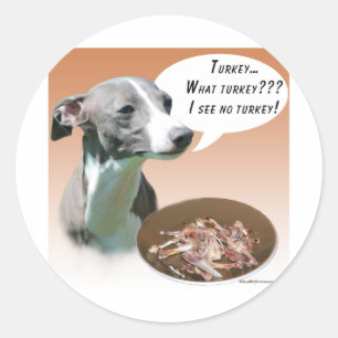 Italian Greyhound Turkey Classic Round Sticker