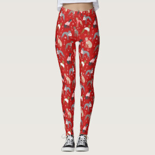 Italian Greyhound Valentine Pattern Leggings