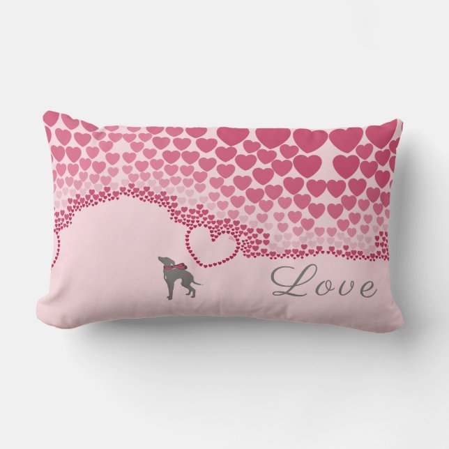 Italian Greyhound Valentines Day Pillow (Front)