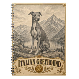 Italian Greyhound, Vintage Heritage Dog Notebook