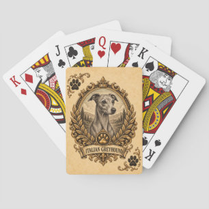 Italian Greyhound, Vintage Heritage Dog Playing Cards