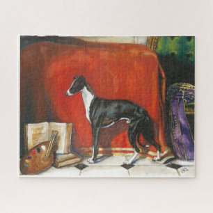 Italian Greyhound Watercolor Painting Jigsaw Puzzle