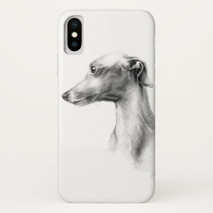 Italian Greyhound Whippet dog portrait drawing art Case-Mate iPhone Case