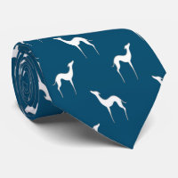 Italian Greyhound Whippet Silhouette Pattern Blue