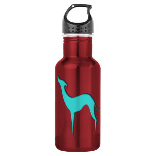 Italian greyhound Whippet turquoise silhouette 532 Ml Water Bottle