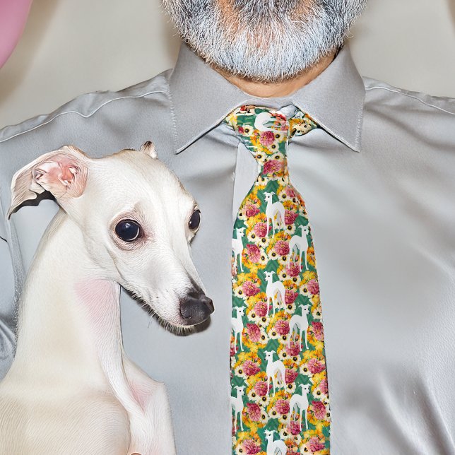 Italian Greyhounds and Flowers Tie (Creator Uploaded)