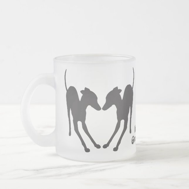 Italian Greyhounds Frosted Glass Coffee Mug (Left)
