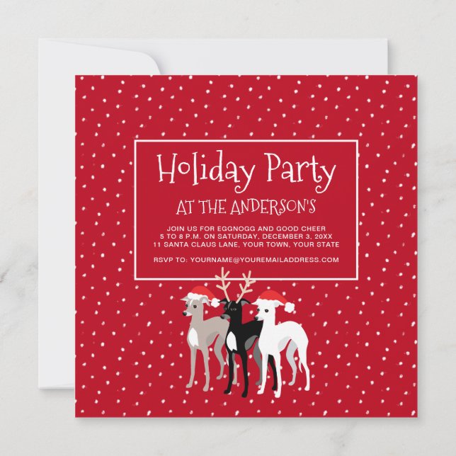 Italian Greyhounds Holiday Party Christmas (Back)
