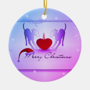 Italian Greyhounds Merry Christmas Ceramic Tree Decoration