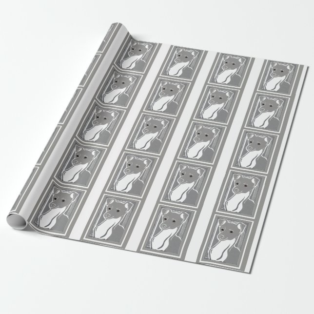 Italian Greyhounds Pattern Wrapping Paper (Unrolled)