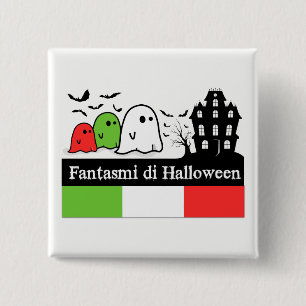 Italian Halloween Ghosts, Fantasmi di Halloween 15 Cm Square Badge
