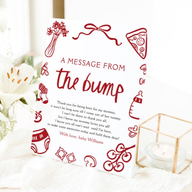 Italian Hand Drawn A Message From The Bump Sign (Italian Hand Drawn A Message From The Bump Sign)