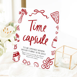 Italian Hand Drawn Baby Shower Time Capsule Sign