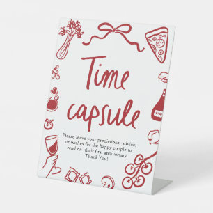 Italian Hand Drawn Bridal Shower Time Capsule Sign