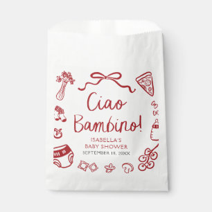 Italian Hand Drawn Pizza Ciao Bambino Baby Shower Favour Bags