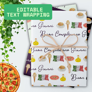 Italian Happy Birthday , Buon Compleanno gift wrap