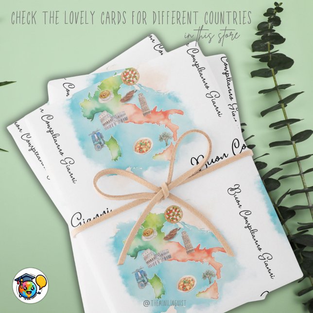 Italian Happy Birthday, Buon Compleanno paper, Wrapping Paper Sheet (Creator Uploaded)