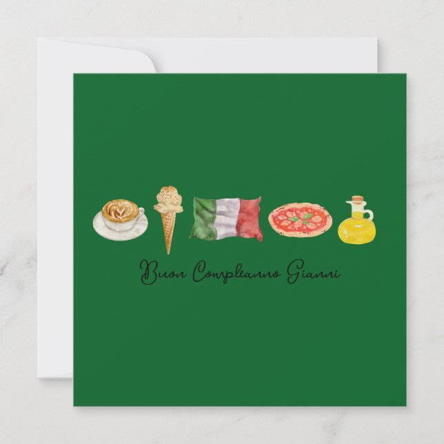 Italian Happy Birthday Card, Buon Compleanno Card, Holiday Card (Front)