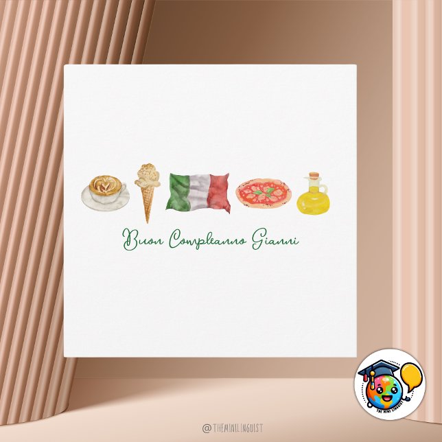 Italian Happy Birthday Card, Buon Compleanno Card, Holiday Card (Creator Uploaded)