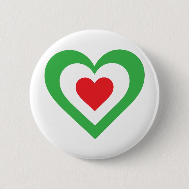 Italian Heart 6 Cm Round Badge (Front)