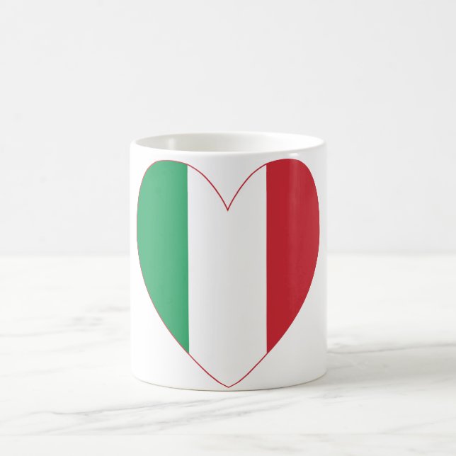 Italian Heart Flag Coffee Mug (Center)