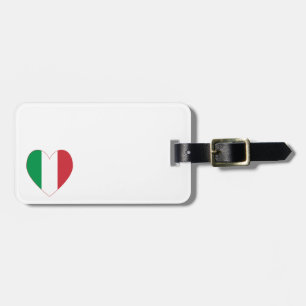 Italian Heart Flag Luggage Tag