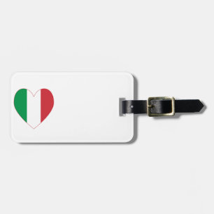 Italian Heart Flag Luggage Tag