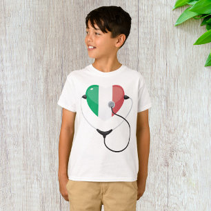 Italian Heart with Stethoscope Healthcare T-Shirt