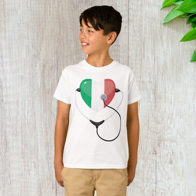 Italian Heart with Stethoscope Healthcare T-Shirt (Creator Uploaded)