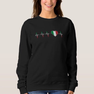 Italian Heartbeat I Love Italy Flag Heart Country Sweatshirt