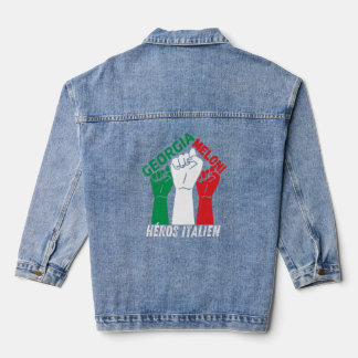 Italian Heroes Georgia Meloni Héros Italien  Denim Jacket