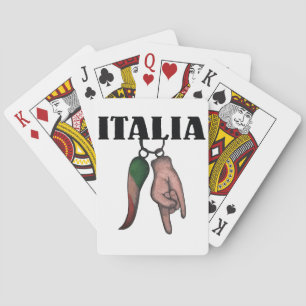 ITALIAN HORN  WITH EVIL EYE, CORNO PLAYING CARDS