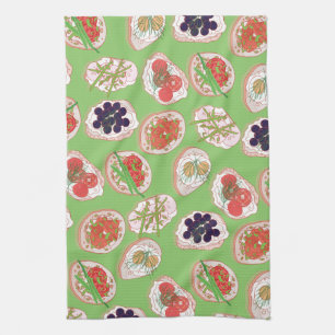 Italian Hors d’œuvres   Canape Pattern Tea Towel