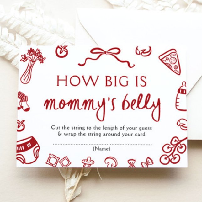Italian How Big is Mummy's Belly Baby Shower Game Enclosure Card (Italian How Big is Mommy's Belly Baby Shower Game)
