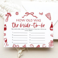 Italian How Old Was The Bride Bridal Shower Game
