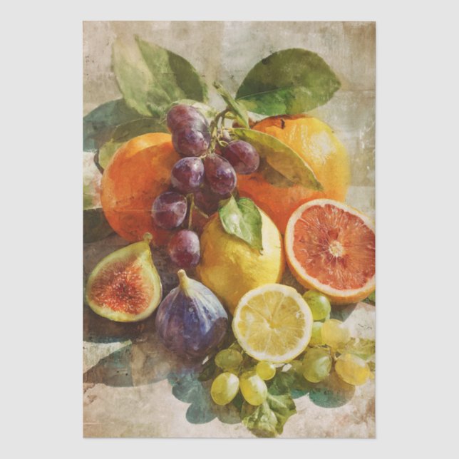 Italian-inspired fruit collage Tissue Paper (Front)