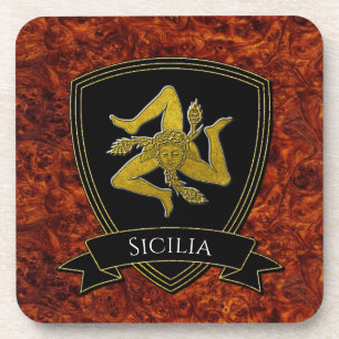 Italian Inspired Trinacria and Shield Coaster