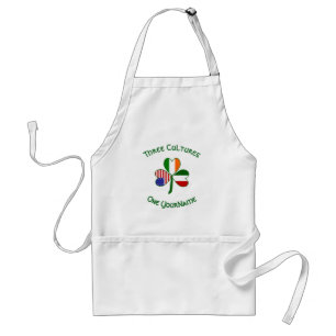 Italian Irish American Flags Shamrock Your Name Standard Apron