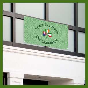 Italian Irish American Shamrock Personalised  Banner